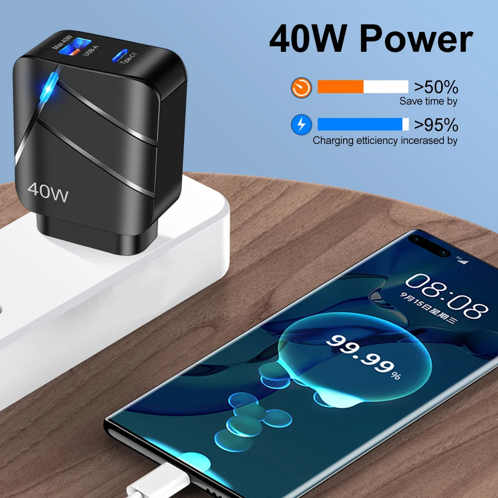 USB Charger PD Charger for Iphone 15 14 13 12 11 Xs Max Fast Charger PD3.0 QC3.0 Phone Charger Type C Tablets Charger