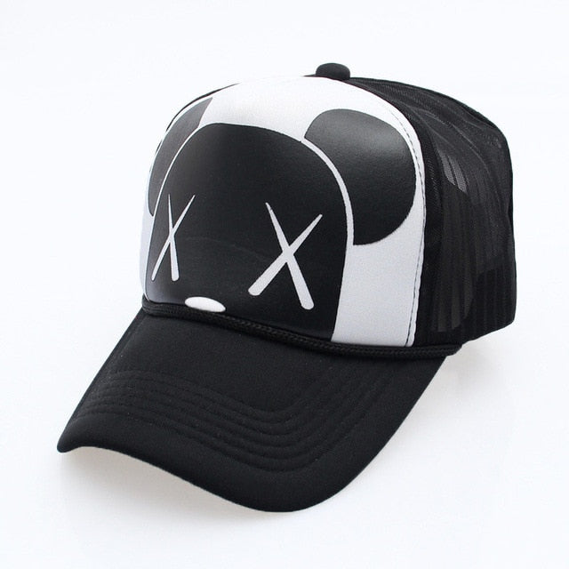 Women's Cartoon Adjustable Strap Mesh Back Panel Trucker Baseball Cap