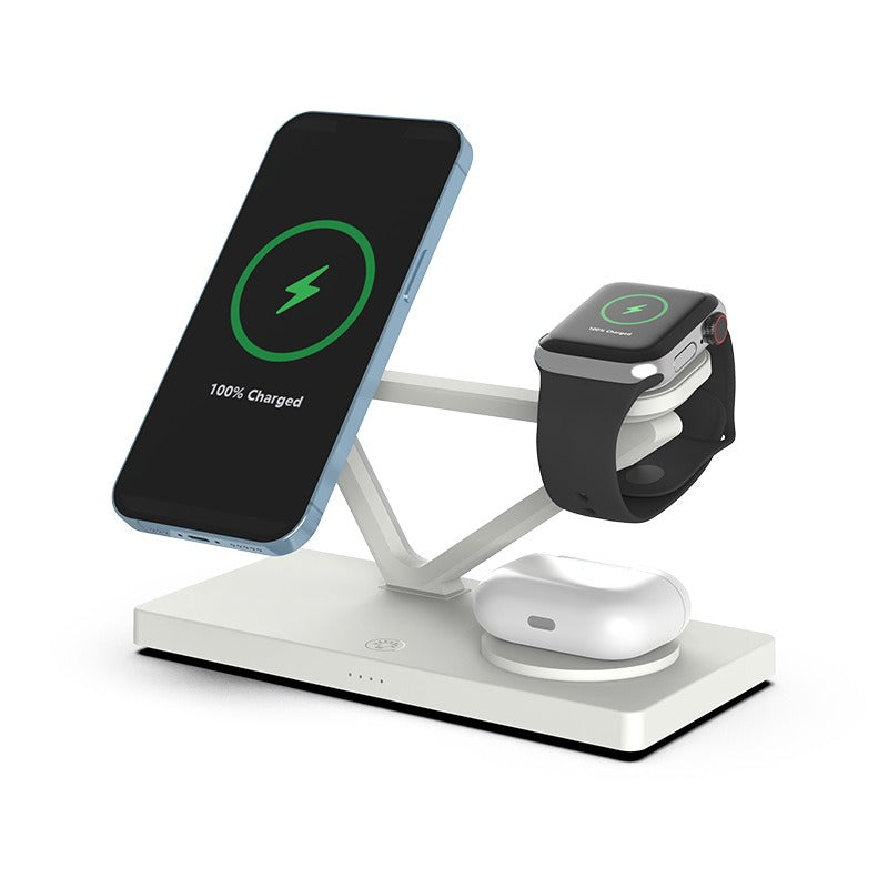 Magnetic 15W Five in One Wireless Charging Stand for Mobile Phone Earphones, Watches, Wireless Fast Charging