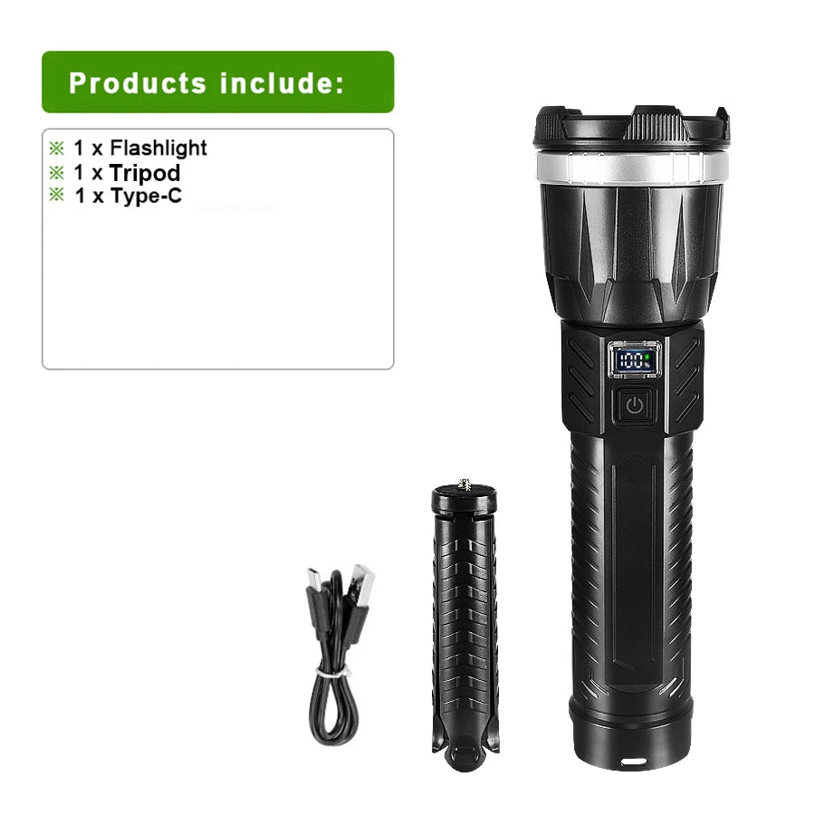 Super Bright Rechargeable LED Flashlight – COB Lantern for Camping & Outdoors